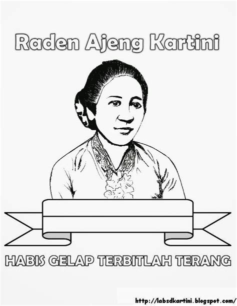 Gambar Mewarnai Pahlawan Ra Kartini