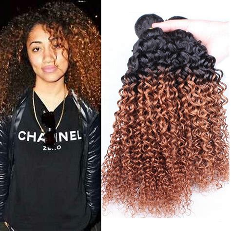 Two Tone 1b 30 Ombre Curly Hair 3pcs Lot 6a Ombre Mongolian Afro Kinky Curly Virgin Hair Weaves