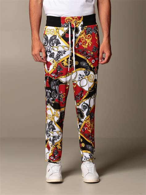Versace Jeans Couture Jogging Trousers With Baroque Pattern White