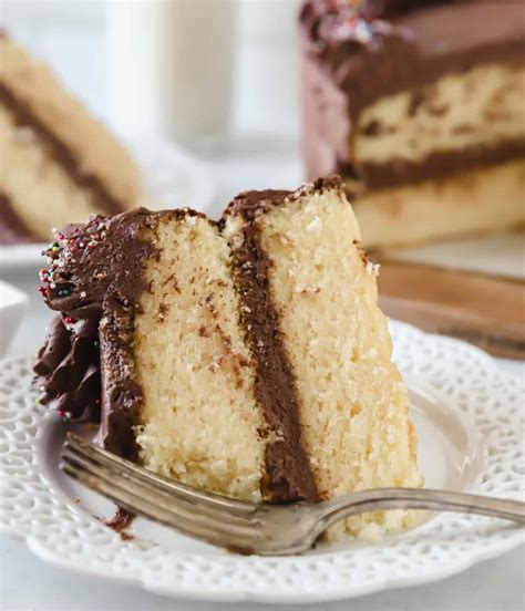 The Best Vanilla Cake With Chocolate Frosting Boston Girl Bakes