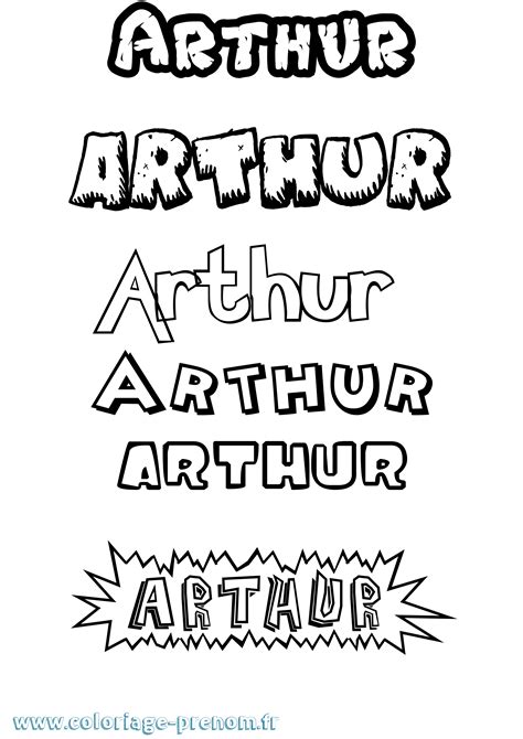 Coloriage Du Prénom Arthur à Imprimer Ou Télécharger Facilement