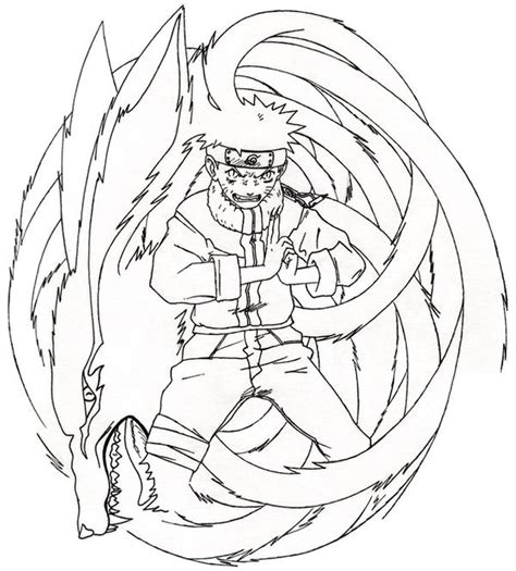 Naruto Nine Tailed Demon Free Coloring Pages