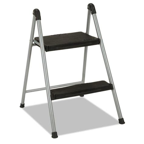 Cosco 2 Step 200 Lb Capacity Silver Steel Foldable Step Stool In The