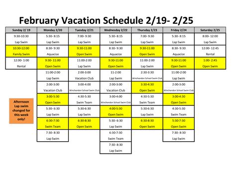 Team Vacation Schedule Templates At