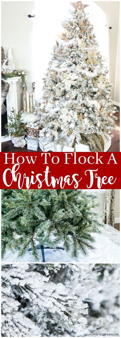 How To Flock A Christmas Tree Flocked Christmas Trees Decorated