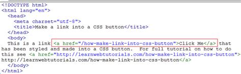 How To Make A Link Into A Css Button Learn Web Tutorials