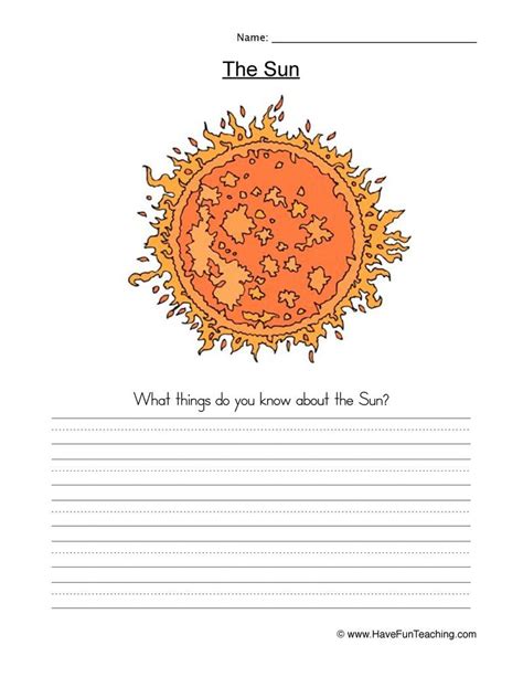 The Sun Science Worksheet
