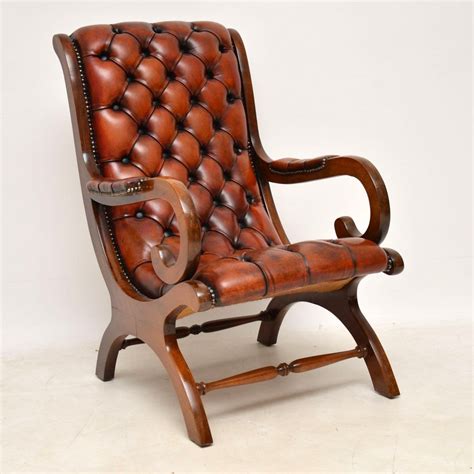 Antique regency style mahogany bergère armchair. Antique Regency Style Leather & Mahogany Armchair ...