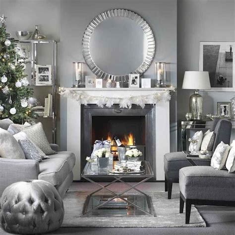 65 Best Living Room Christmas Decoration Ideas Silver Living Room