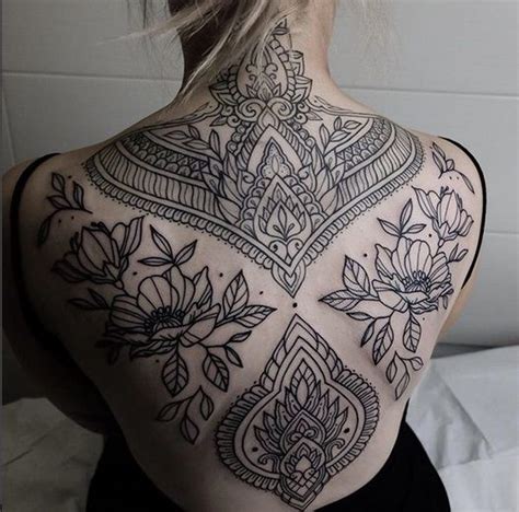 Ornamental Backpiece Back Piece Tattoo Tattoos For Women Neck Tattoo