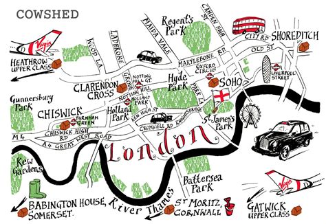 London Park Old London London Map Illustration Bespoke Map Chiswick