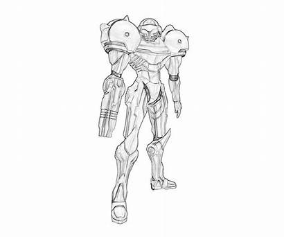 Samus Aran Coloring Character Printable Another Armor