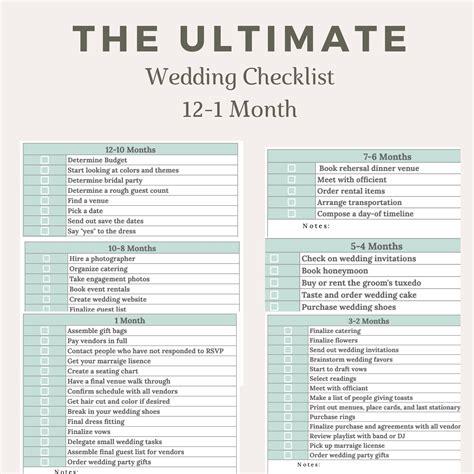 The Ultimate Wedding Checklist Etsy Uk