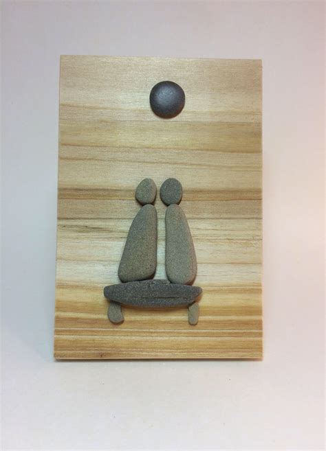 Wood wall art Pebble art couple loving couple romantic gift | Etsy | Pebble art, Romantic gifts ...