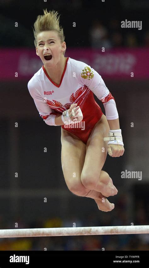 Russian Gymnast Anastasia Grishina Yells As She Dismounts After