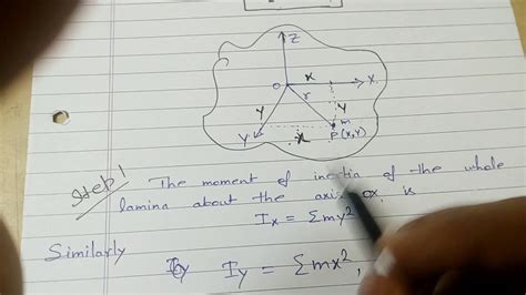 Perpendicular axis theorem very simple theory and proof in hindi for 11th,12th and also for B ...