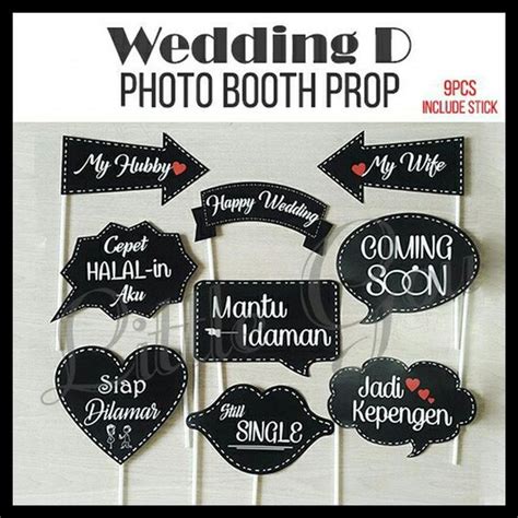 Jual Jual Wedding D Photo Booth Prop With Stick Aksesoris Photobooth