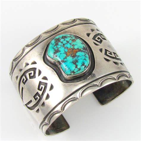 Jerome Begay Navajo Sterling Overlay And Turquoise Cuff Navajo