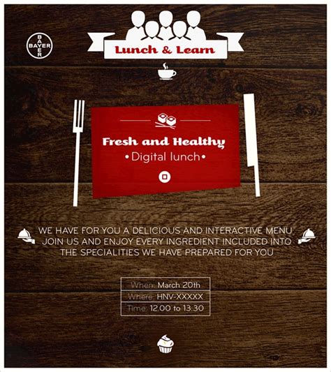 Lunch And Learn Invite Template Card Template