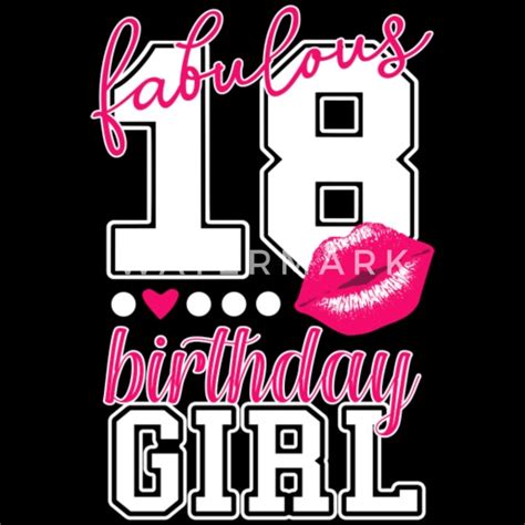 Fabulous 18 Birthday Girl 18 Geburtstag Pink Kiss Frauen Premium T