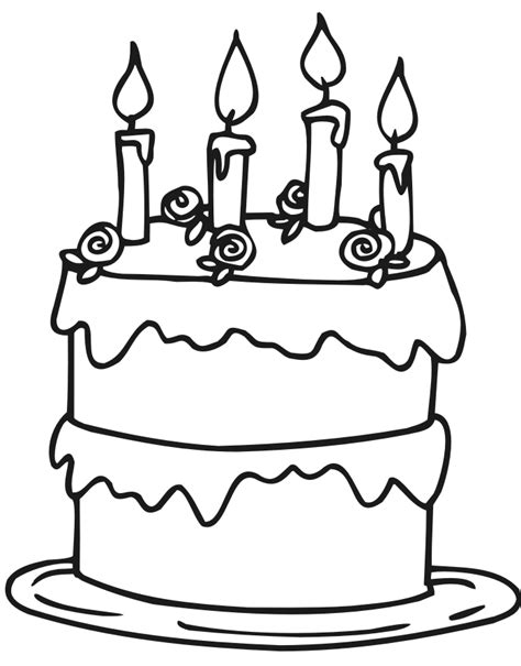 Variations include cupcakes, cake pops, pastries, and tarts. Birthday Cakes: Simple Birthday Cake Coloring Page