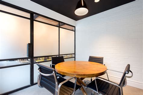 Private Conference Room Custom Steel And Glass Door And Wall Black