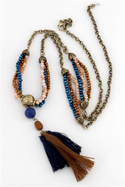 Beaded Tassel Necklace Necklaces