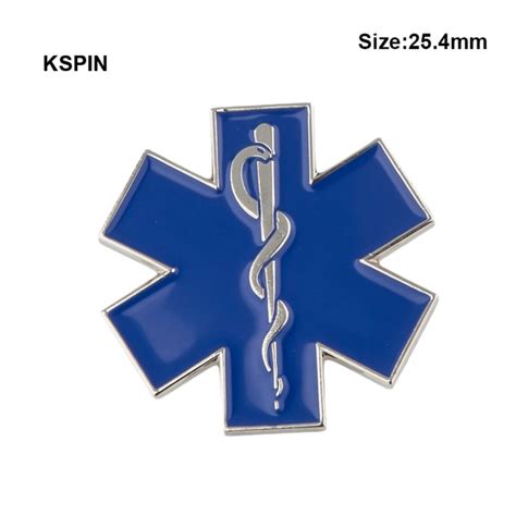 Star Of Life Nursing Ambulance Lapel Pin Badge Pin Emt Ems Blue Enamel