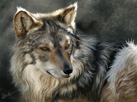 Wolves Painting Art Glance Animals Wolf Wallpaper