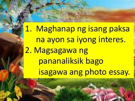 Hakbang Sa Pagsulat Ng Larawang Sanaysay O Photo Essay Espiritu Hakbang