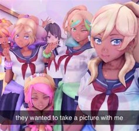 Yandere Simulater Meme Bullies Posing With Ayano Caption They Wanted