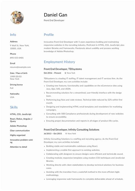44 Web Developer Resume For Fresher That You Can Imitate