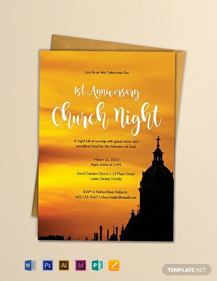 Free Church Invitation Template Word Doc Psd Indesign Apple