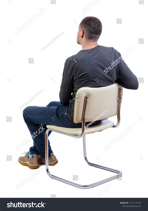 Side View Man Sitting On Chair Stock Photo 1317117614 Shutterstock In