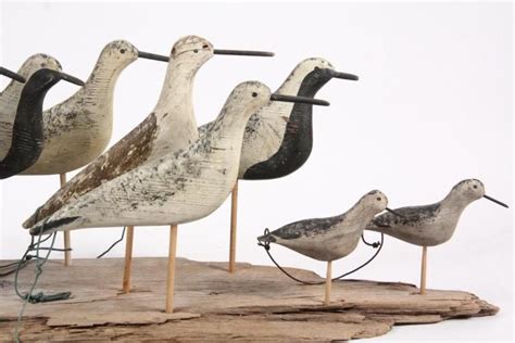 Sold Price Flock Of Shorebird Decoys Cape Cod Carved And Painted