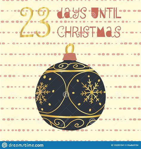 23 Days Until Christmas Vector Illustration Christmas Countdown Stock