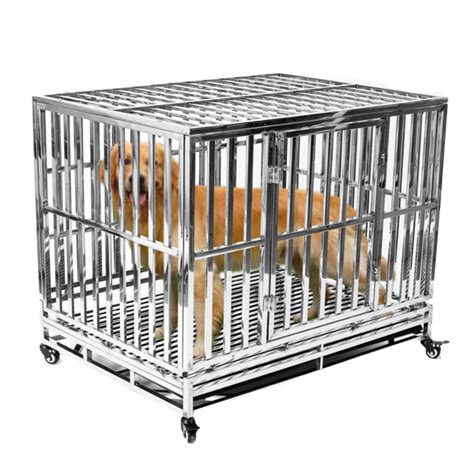Stainless Steel Dog Crate Kennel Outdoor Waterproof Never Rust Large