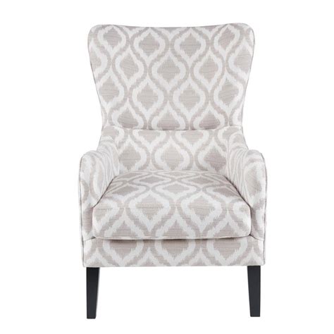 Madison Park Leda Greywhite Swoop Wing Chair Mp100 0018 The Home Depot