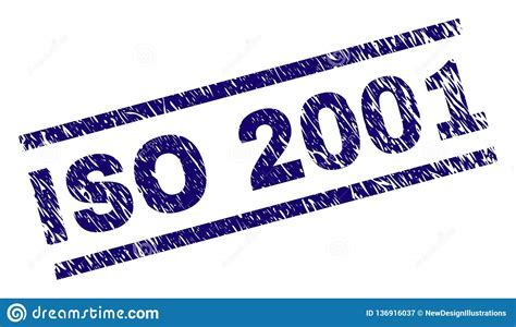 Scratched Textured Iso 2001 Stamp Seal Stock Vector Illustration Of