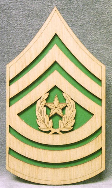 Custom 12 Wood Us Army Command Sergeant Major Rank Etsy