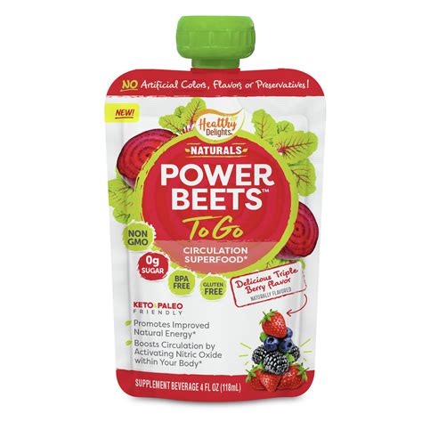 Healthy Delights Power Beets To Go Squeeze Pouch, Triple Berry, 4 fl ...