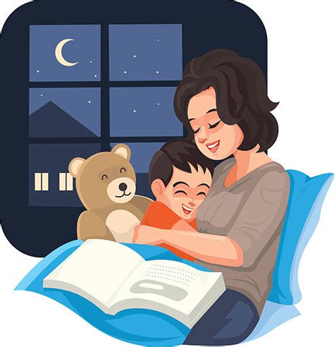350 Parents Reading To Child Bedtime Illustrations Royalty Free