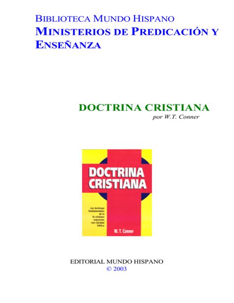 Doctrina Cristiana Iglesia Bautista Victoria En Cristo