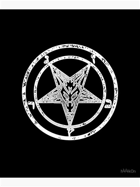 Satanic Pentagram Baphomet Black Goat Head Satan Symbol Poster For