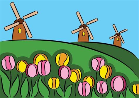 Holland Windmill Tulips Illustrations Royalty Free Vector Graphics And Clip Art Istock