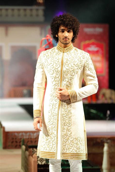 Cream Silk Embroidered Sherwani By Rohit Kamra Sherwani For Men Wedding Wedding Dresses Men