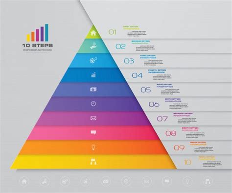 Premium Vector Infographic Pyramid With Ten Levels Infographic