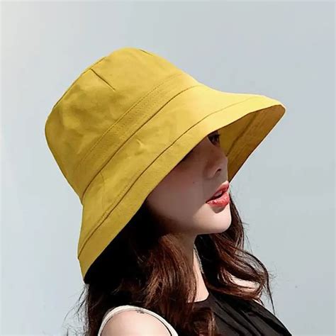 Suogry Summer New Sun Hat Women Fashion Uv Protection Cap Ladies Wide Brim Beach Bucket Hats