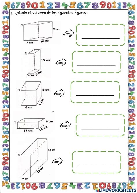 Ficha Online De Volumen De Los Cuerpos Geométricos Para 6º Puedes