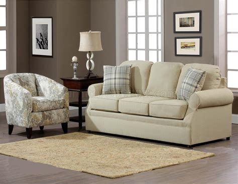 Cream Fabric Modern Sofa And Accent Chair Set Woptions